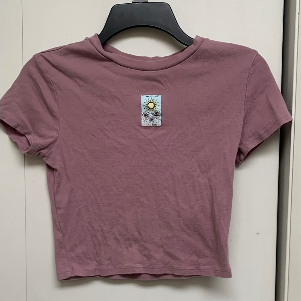 Sunflower Graphic Mauve Crop Top